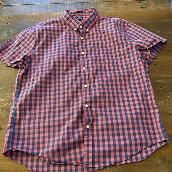 J. Crew Other - J. Crew Blue and Pink Checkered Performance Short Sleeve Shirt